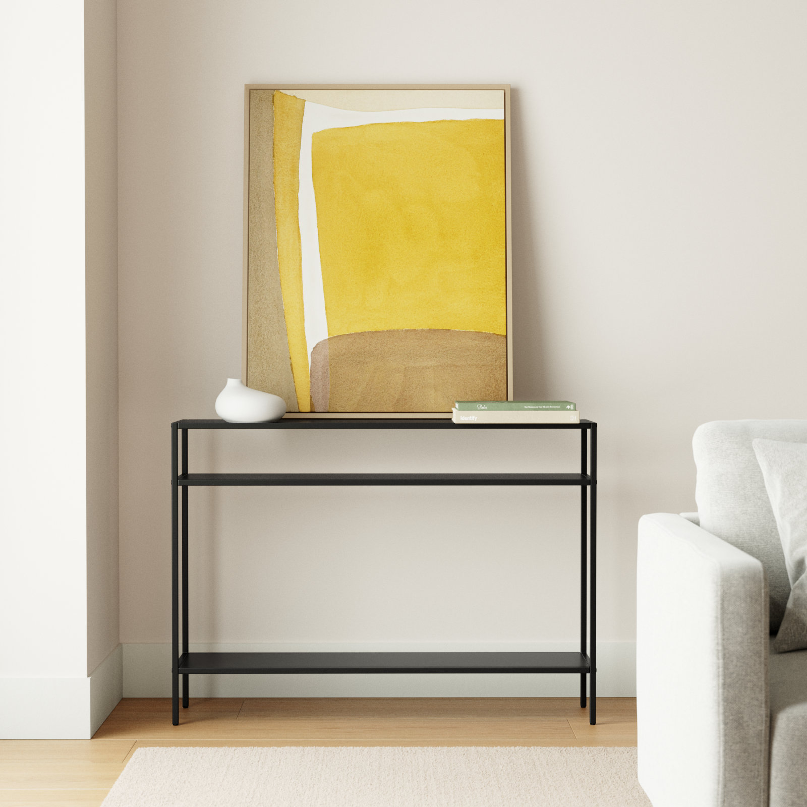 Aisha Console Table, Blackened Bronze, 30" H x 42" W x 10" D