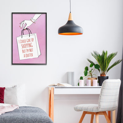 Not A Quitter Shopping Framed Giclee, design by Martina Pavlova