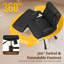 Fauteuil de bureau ergonomique pivotant à pieds croisés, repose-pieds rotatif à 360 °, roues, réglage de la hauteur pour une assise flexible-2130795494-2130795489