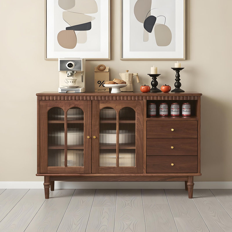 Buffet de rangement rétro multifonctionnel, H 35,43 po x l 55,11 po x P 15,74 po