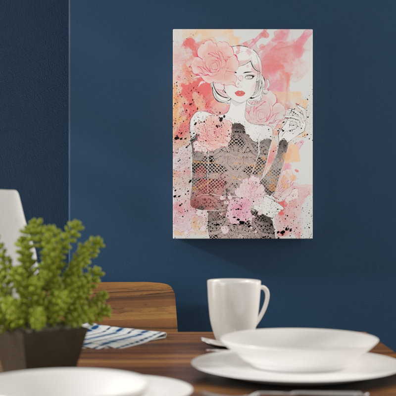 Floral Girl by Loretta So - Wrapped Canvas Print, 152cm H x 101cm W x 3.81cm D