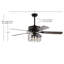 Ventilateur de plafond standard à 5 pales de 52 po avec télécommande et ensemble d'éclairage Vaughn