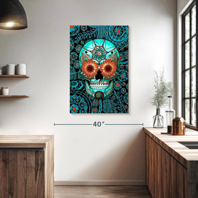 Kerner Sugar Skull Caribbean Blue, 39" H x 26" W