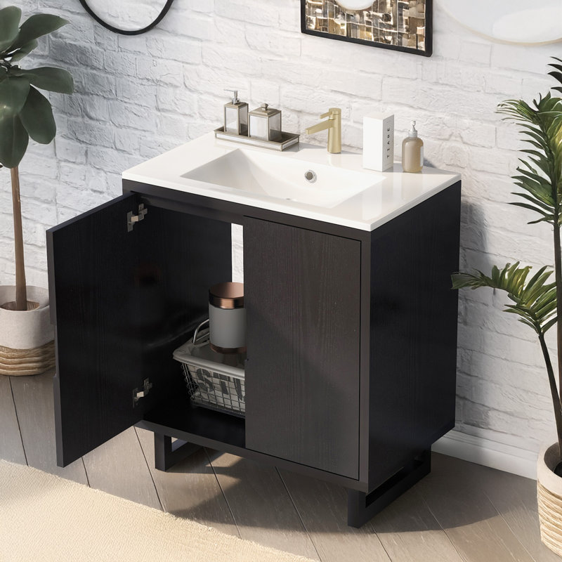 Ensemble de meuble-lavabo avec lavabo 30 po, Noir, noir, noir, noir