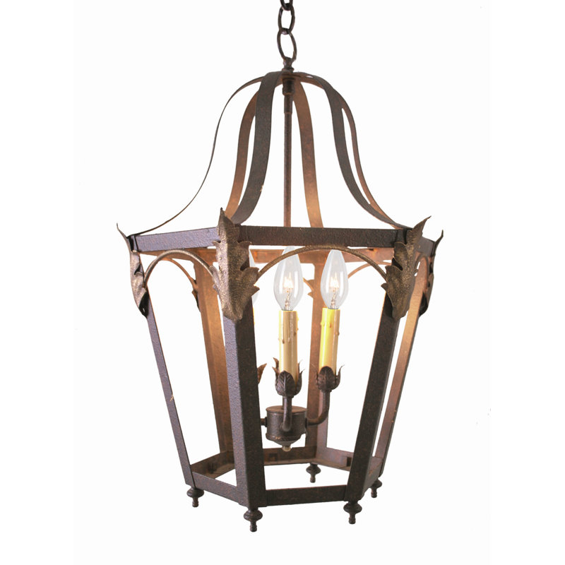 Acacia 4 - Light Chandelier, Silver Mica, Rustic Iron