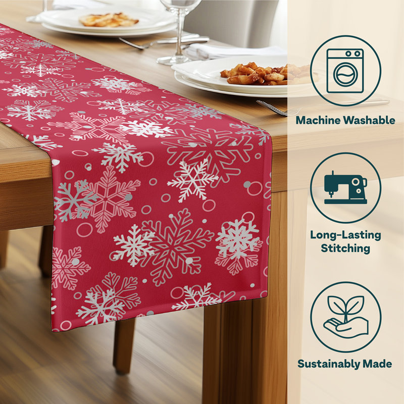 Eustis Geometric Table Runner, 72" L x 12" W, Red