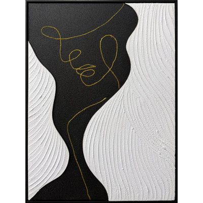 Contour Muse I - 32" x 24" - Hand-Painted Canvas in Frame