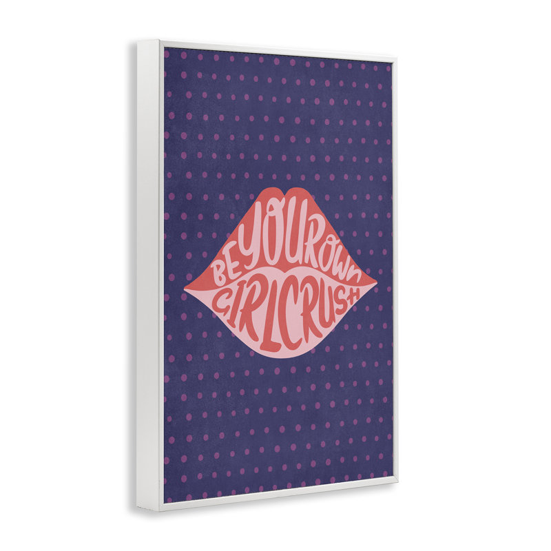 «Confident Girl Crush Lips», art de la giclée encadrée par Nataly White, H 30 po x l 20 po, Giclée encadrée noir minuit