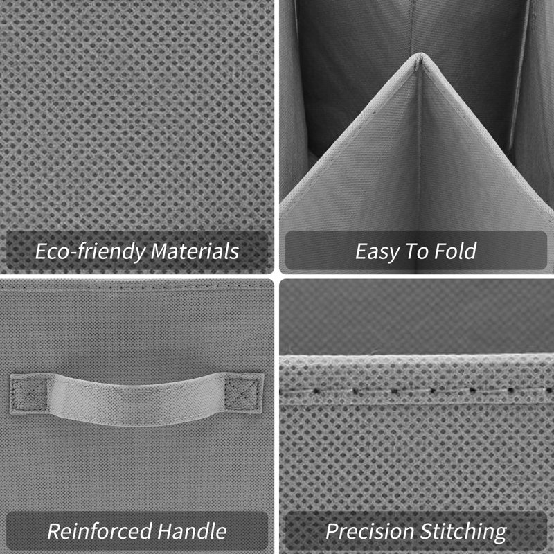 Fabric Cube Collapsible Storage Box, Grey
