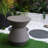 Colfin Patio Corner Table with Faux Terrazzo Finish