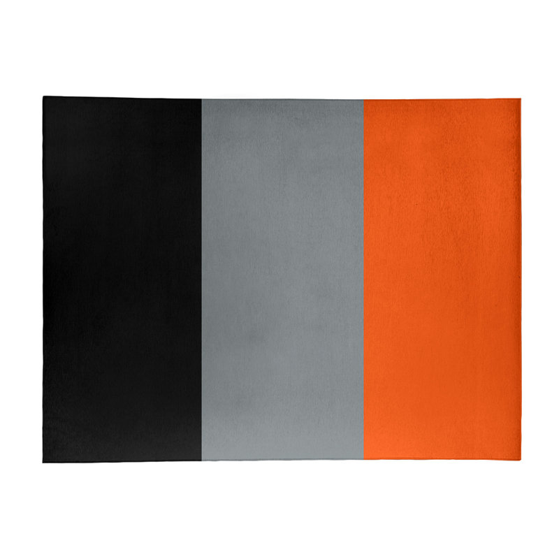 Tapis noir à rayures de hockey national, Rectangle 5 pi x 7 pi