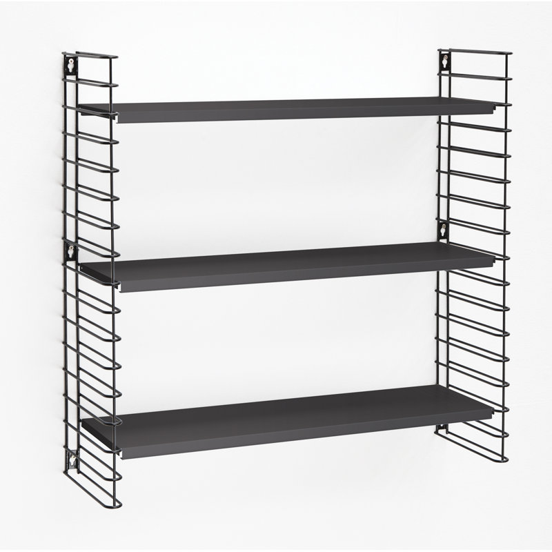Tomado Wall Shelf With 3 Shelves, Black