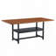 Rectangular Dining Table with Walnut MDF Spliced Top and Storage Shelf (71")