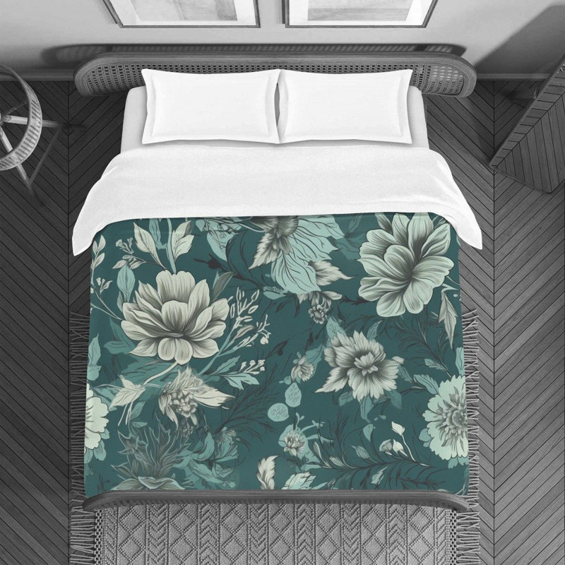 Housse de couette en microfibre Botanical, Housse de couette simple