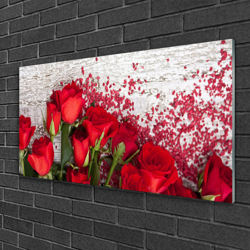 Roses Floral - No Frame Print on Glass