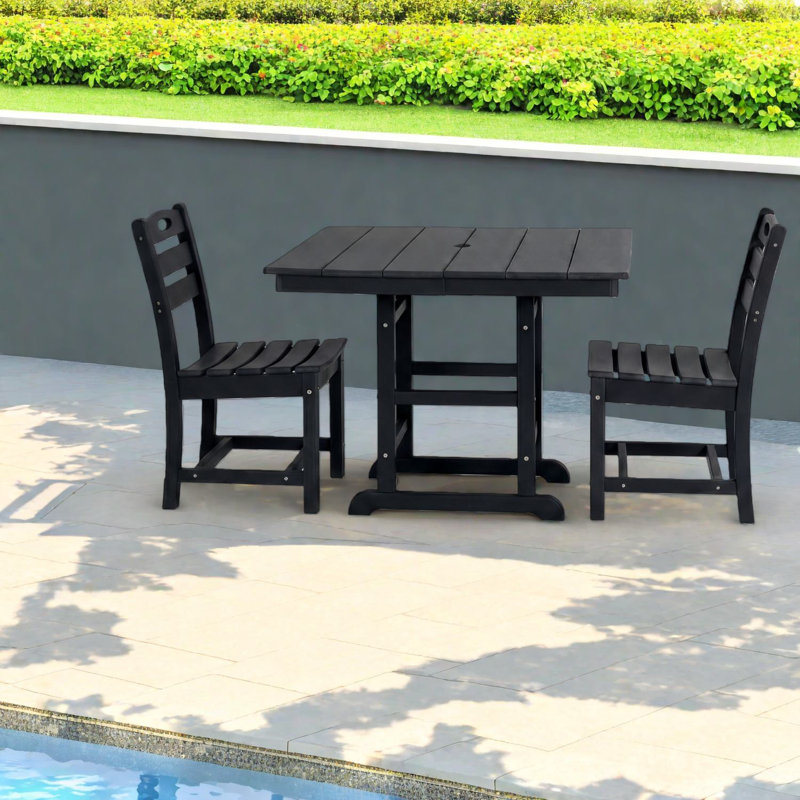 Ensembles de salle à manger de patio compacts, bistro 3 pièces Hdpe moderne pour balcon de patio