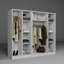 Armoire moderne blanche avec nombreuses tablettes, 70,9 po x 71,0 po x 20,4 po | 100% panneau de particules enduit de mélamine, épaisseur: 0,7 pouce | Conception murale, couleur unie élégante pour une organisation élégante à la maison-224997243