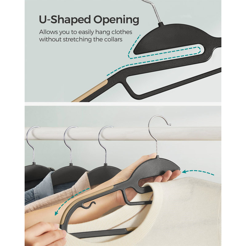 Erhart Non-Slip Standard Hanger for Suit/Coat, Black/Brown