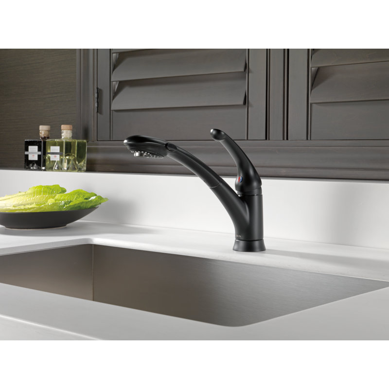 Robinet de cuisine à poignée simple Signature avec technologie Diamond Seal, Noir mat