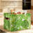 Monstera Leaf Storage Baskets 2-Pack, Collapsible Canvas Organizer Bins With Handles For Toy Storage, Laundry, And Home Organization