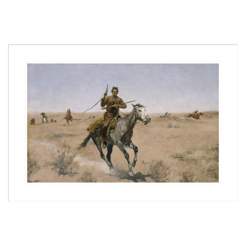 «The Flight» par Frederic Remington - impression giclée sur cadre, H 20,8 po x l 29,5 po