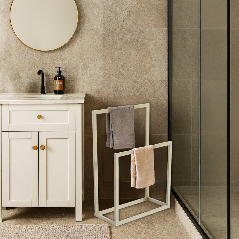 Organisateur de porte-serviettes en métal 2 niveaux, Taupe