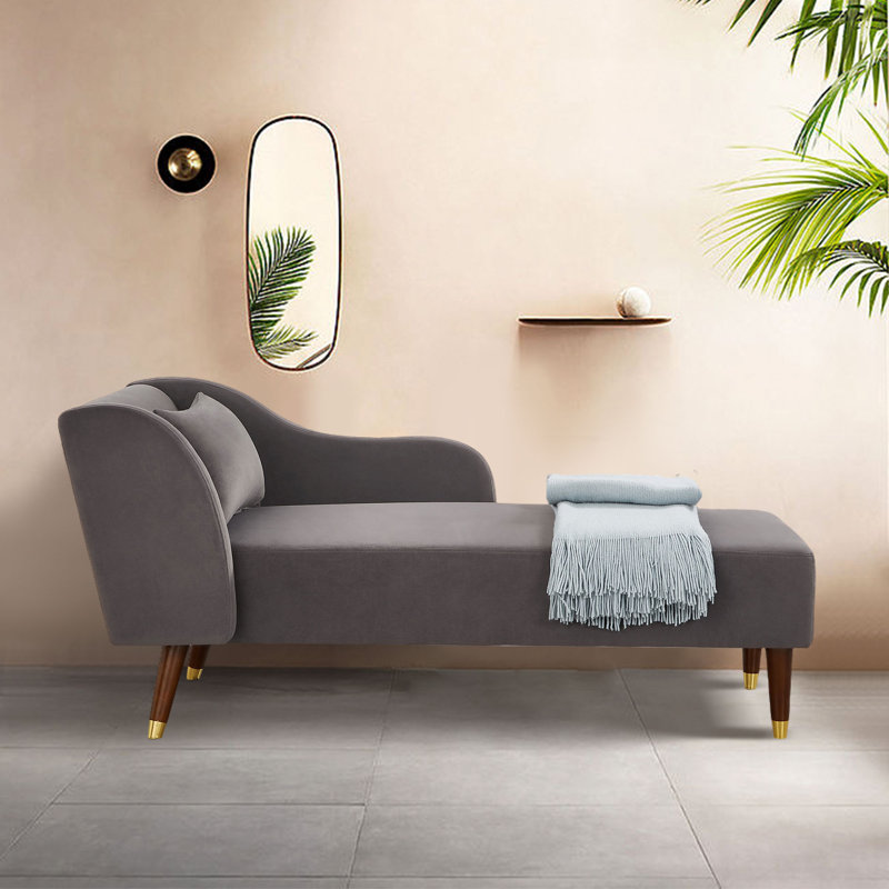 Revêtement en velours de chaise longue Modern, Velours gris