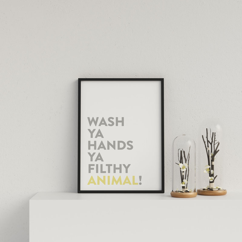 Wash Ya Hands V3 Y&G by Vouvart - Single Picture Frame Print