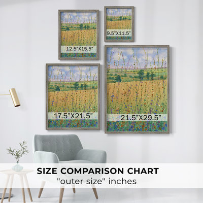 «Wildflower Path II», reproduction encadrée - bois massif
