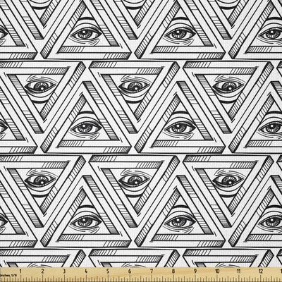 Eye Fabric By The Yard, All Seeing Eye Pattern In Pyramidal Shapes Occult Boho Illustration Print -  East Urban Home, A14932058D6C4D9396B05EE80EA6C983