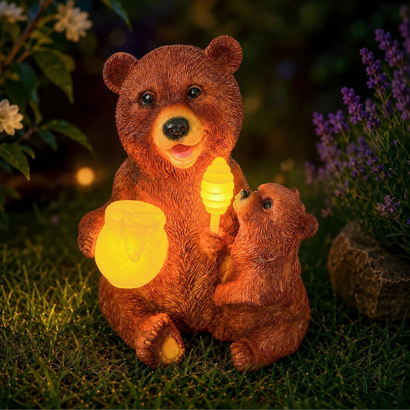 Solar Mama Bear & Cub Ornament