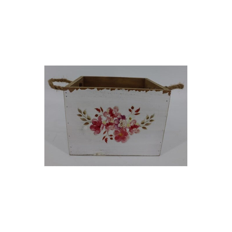 Pot à fleurs Niota, Blanc / rose, H 5,5 po x l 7,5 po x P 7,5 po
