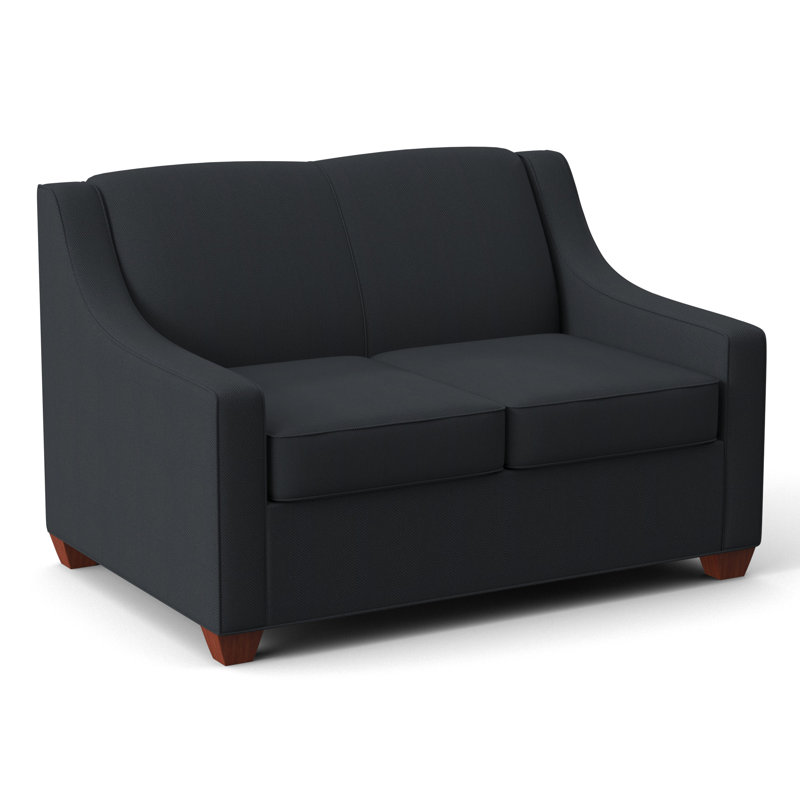 Phillips 52" Square Arm Loveseat with Reversible Cushions, Connelly Dove, BM Cherry