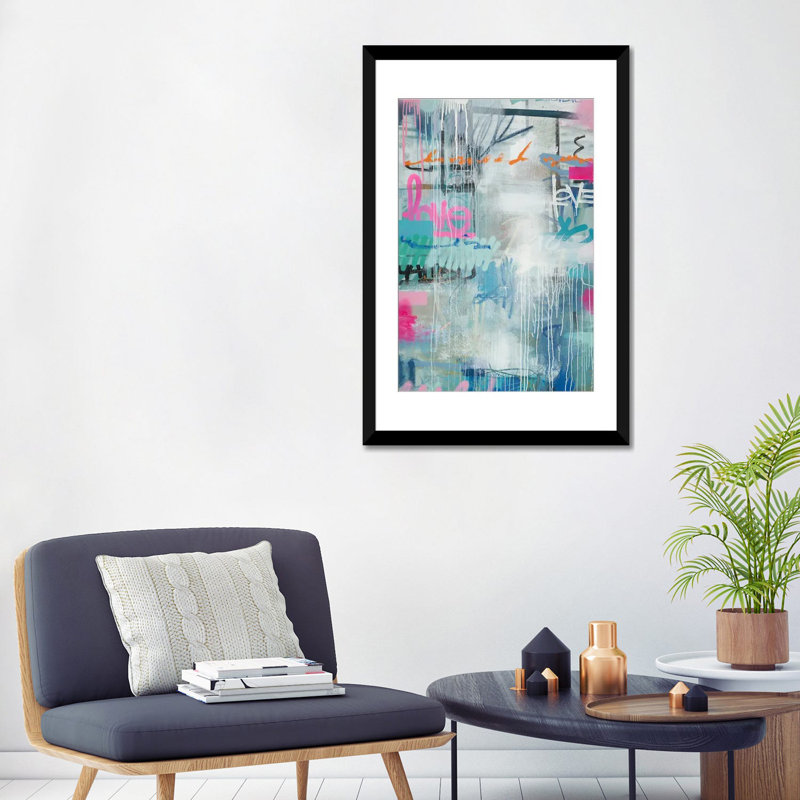 «Triple The Love I», reproduction d'art murale - papier d'art encadré, H 32 po x l 24 po, Noir