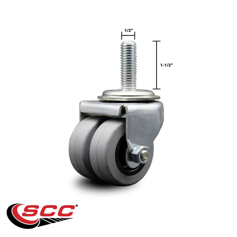 Low Profile Thermoplastic Dual Threaded Stem Caster