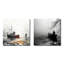 «Grey Lonely Vessel Boating I» - ensemble d'art mural sur toile bord de mer-102587401-102587405