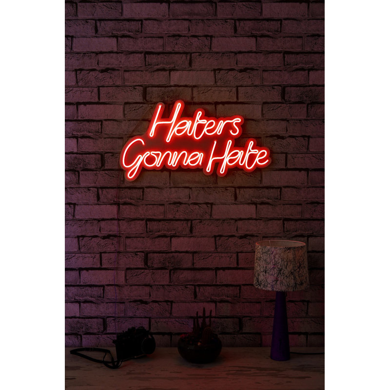 Flexible Neon LED Lighting Strip, Waterproof IP67, Red Color, 23.0 x 12.6 x 0.8 inches | PVC Foam Template, 12V 2A Adaptor, Built-in Wall Hanging System, Perfect for Home Decor & Parties, Energy Efficient (8W-10W/m)