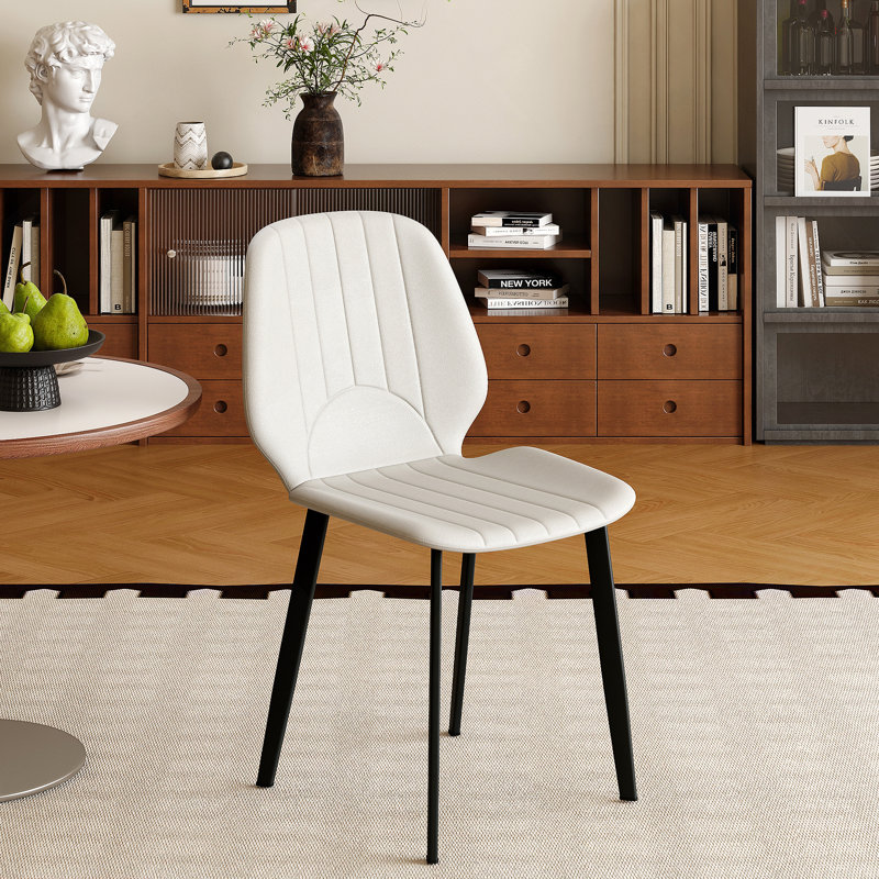 Ensemble de 2 chaises de salle à manger rembourrées avec pieds en métal, 2, Gris