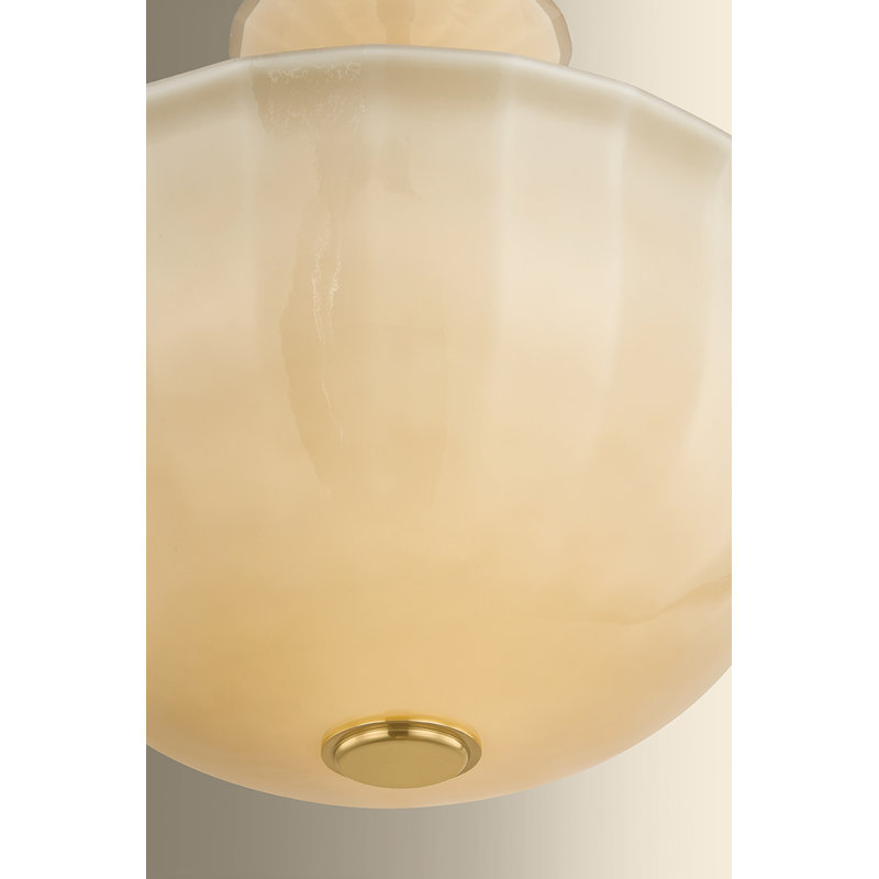 Nevins Semi Flush, Aged Brass