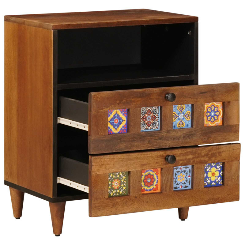 50cm W Solid Wood Bedside Table