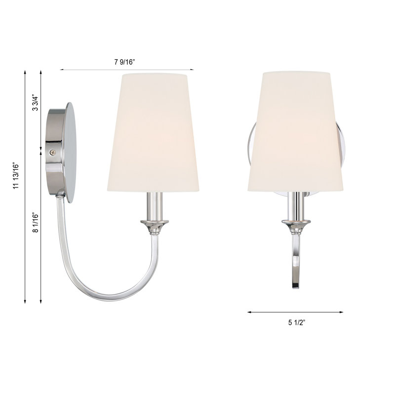 Zaahirah Armed Sconce, Polished Chrome