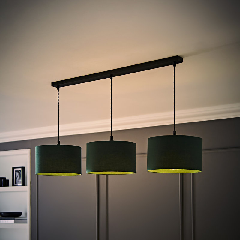 Albeiro 3 - Light Pendant, Green, Matte Black, No