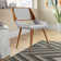 Almar Mid-Century Upholstered Dining Chair in Walnut Finish with Open Lower Back