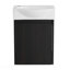 Ensemble de meuble-lavabo de salle de bain 16 po pour petit espace, petit meuble-lavabo moderne avec lavabo en céramique, ensemble d'armoires pour petit lavabo de salle de bain, noir-329664761