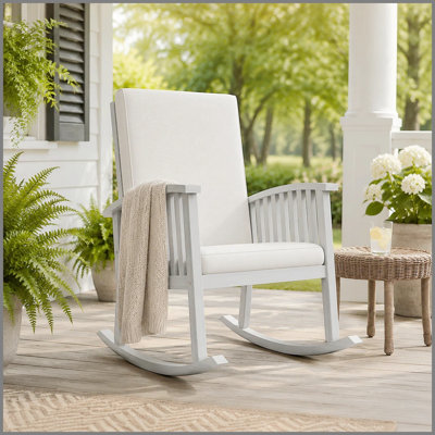 Chaise berçante en acacia