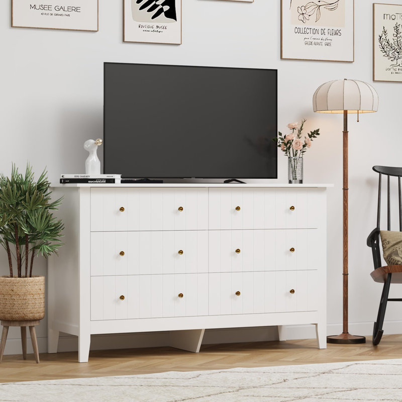Carlos 133cm W 6 - Drawer Chest of Drawers