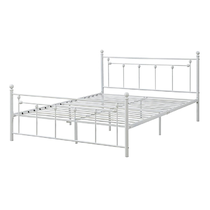 Base de lit plateforme en métal, Blanc