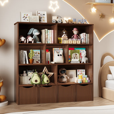 47.2″  7-Cube Bookcase with 4 Drawers