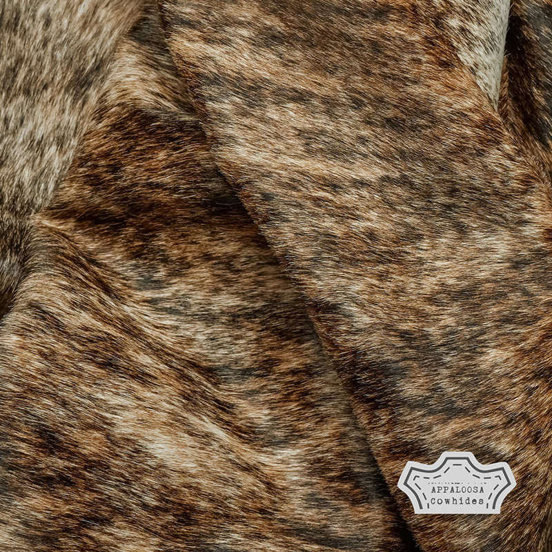 Handcrafted Medium Brindle Cowhide Oval Rug for Living Room