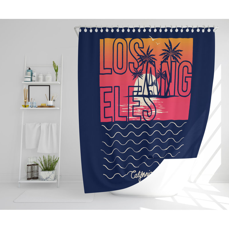 Flesher Polyester Shower Curtain, 168cm H x 168cm W